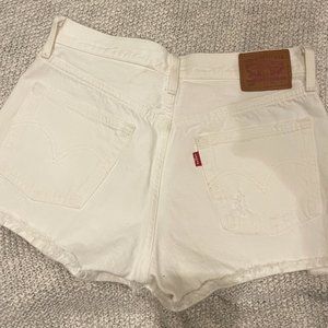 Levi's 501 White Cutoff Shorts